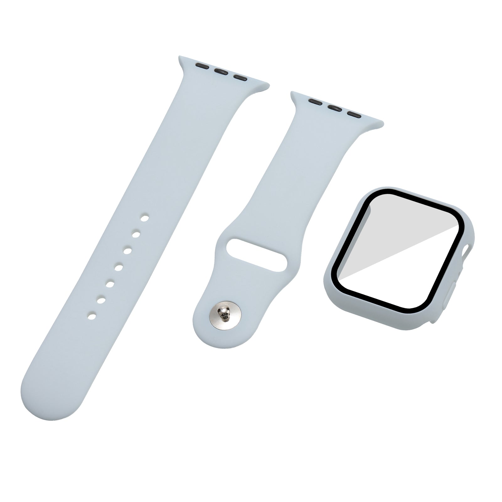 For Apple Watch Series 7 41mm Silicone Outdoor Sports Watch Band+Hard PC Case with Built-in Tempered Glass Screen Protector Size S M For Apple Watch Series 7 41mm Silicone Outdoor Sports Watch Band+Hard PC Case with Built-in Tempered Glass Screen Protector Size S M
